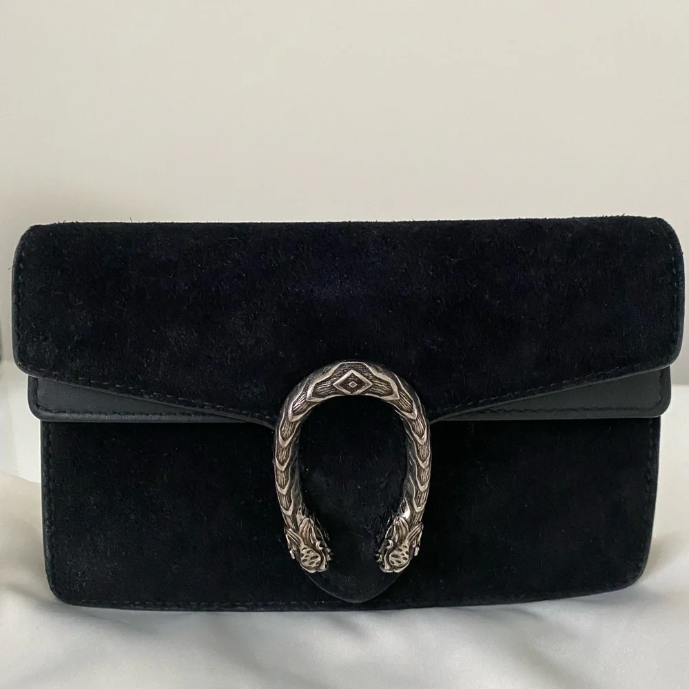 Gucci Super Mini Dionysus in Black Suede - Picture 2 of 8